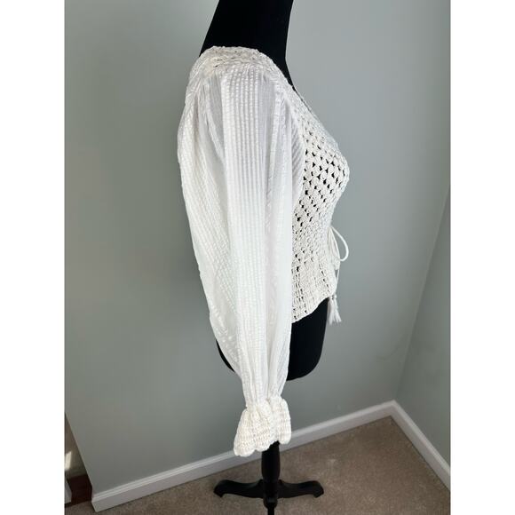 NWOT Free People Megan Crochet Cut Out Back Top - Size Small - Picture 7 of 12